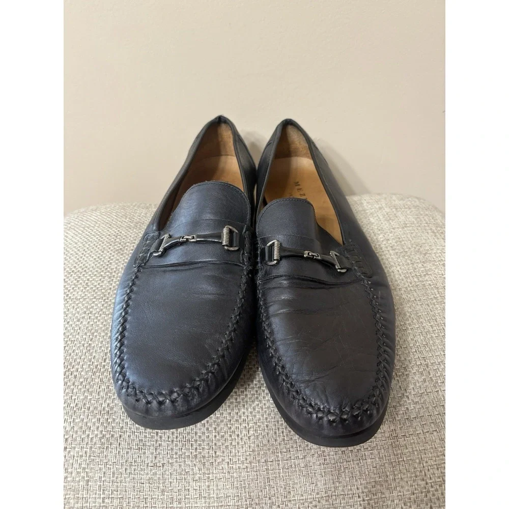 Mezlan Shoes Men 12M Ghedini Genuine Calfskin‎ Loafer Slip-On Shoes Black